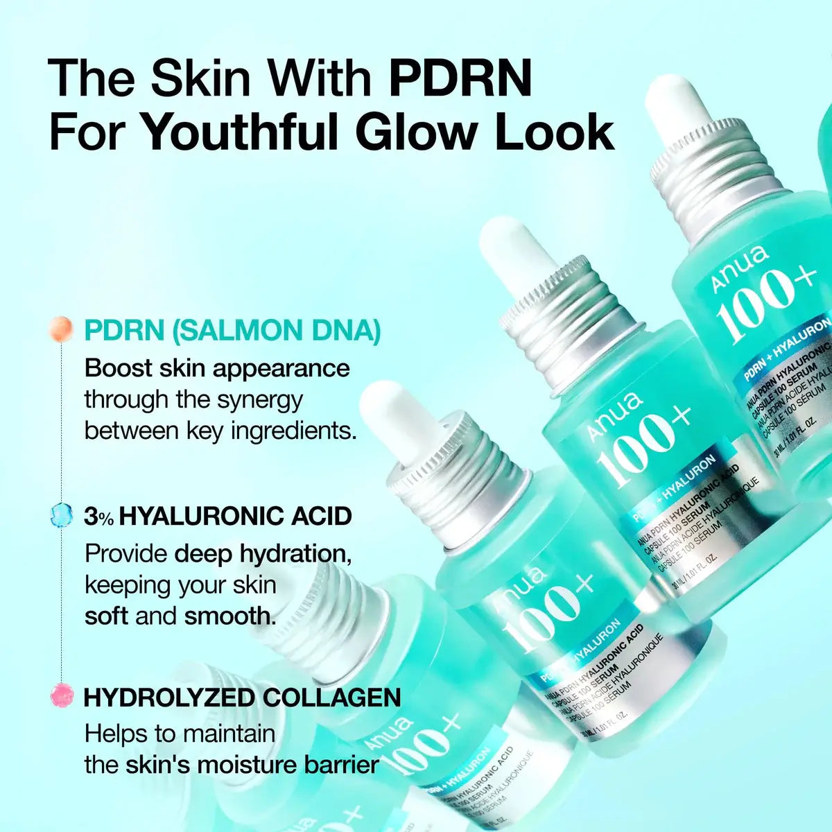 [Anua] Sérum Capsule Acide Hyaluronique PDRN 100, 30 ml